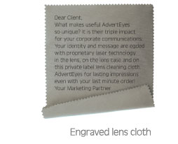 Engraved lens cloth