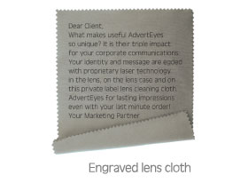 Engraved lens cloth