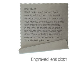 Engraved lens cloth