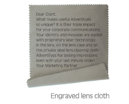 Engraved lens cloth