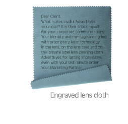 Engraved lens cloth