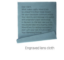 Engraved lens cloth